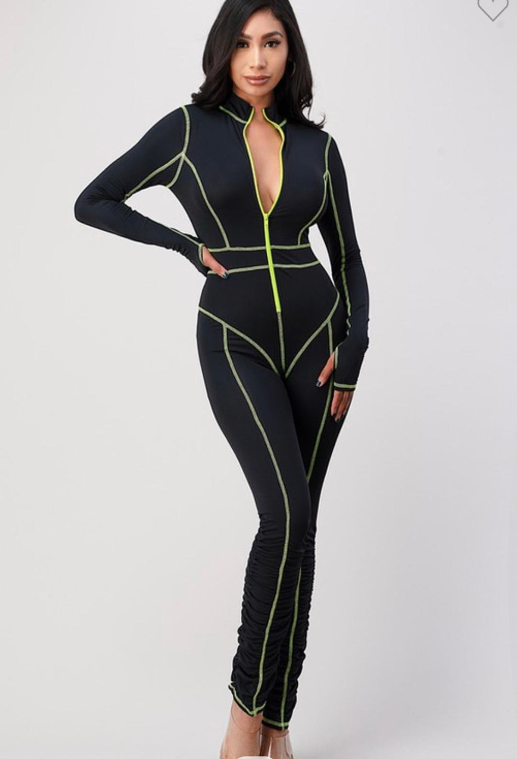 BLACK &GREEN JUMPSUIT