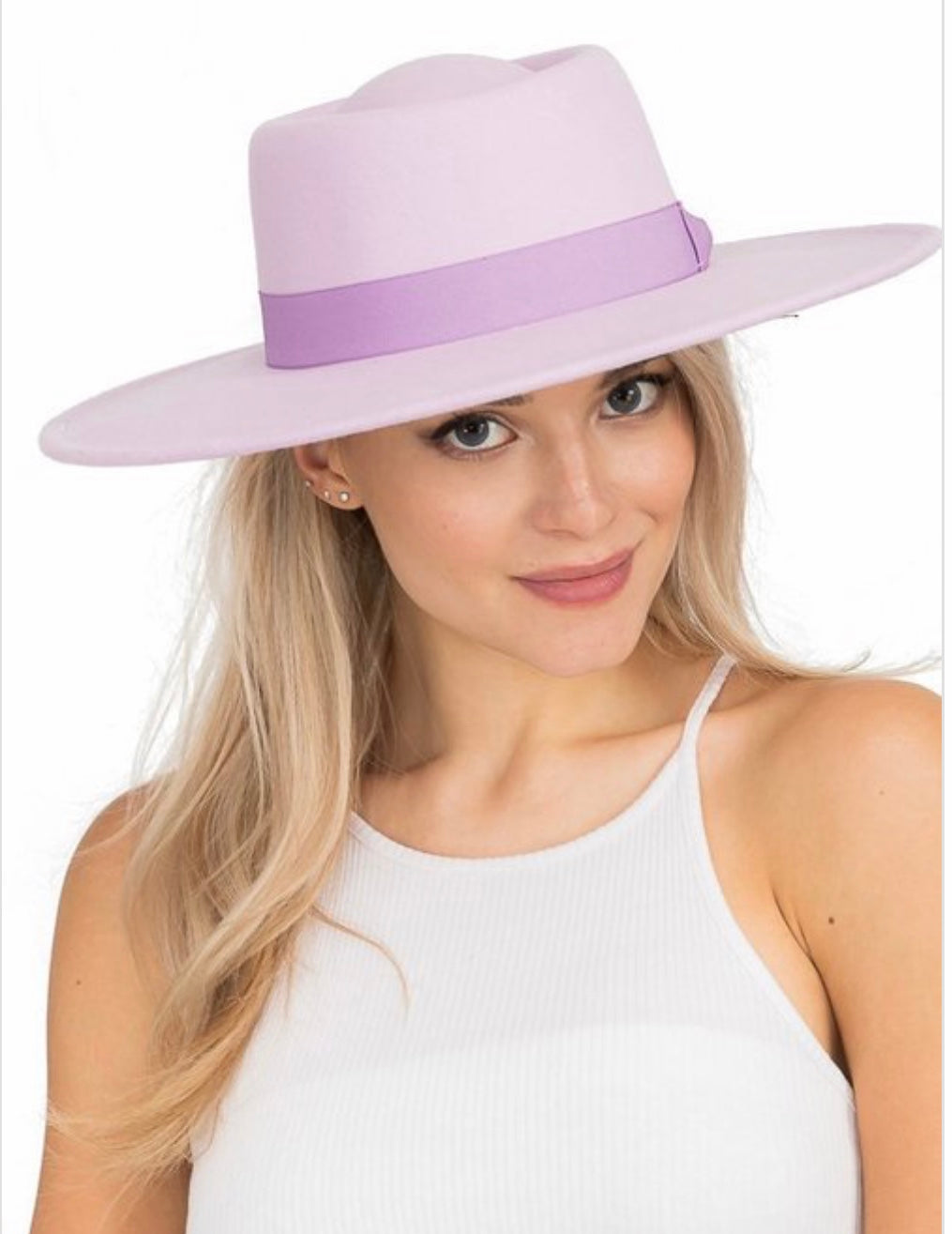 Spring color fedora extended brim hats